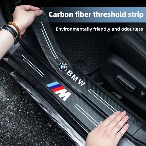 탄소 섬유 자동차 도어 씰 보호대 스티커 BMW M E46 E90 E60 F30 E39 F10 F20 E87 E36 F20 F30 1 2 3 5 7 시리즈 X1 X3 X5 X7