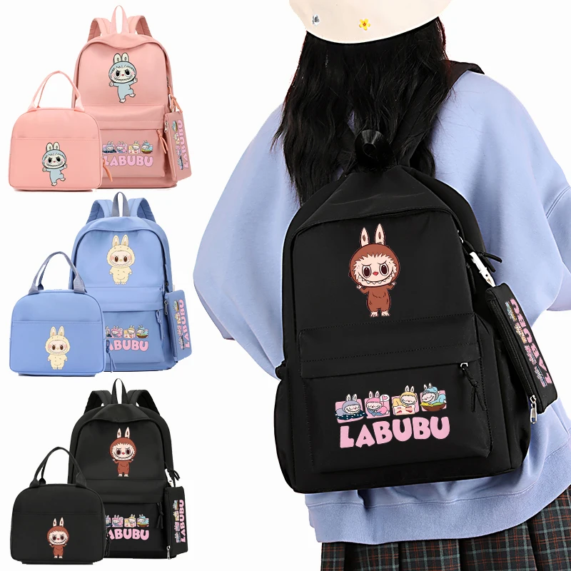 

3Pcs/set Backpack for Girl Boy Child Pencil Case Lunch Bag Teenage Student Back To School Bag Women Travel Bag Rucksack