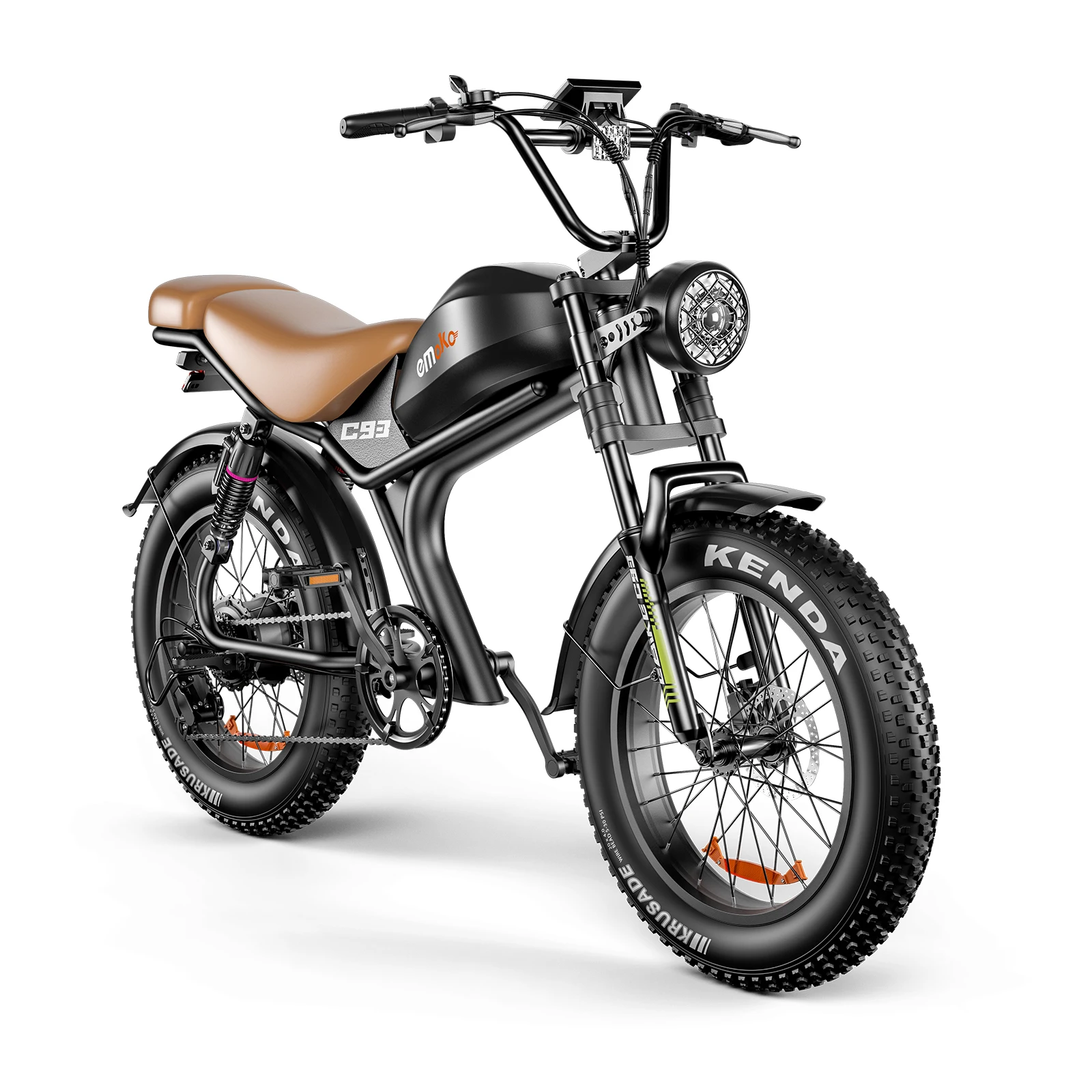 Moto électrique tout-terrain EMOKO C93, moteur 1000W, pneus larges 20"x4", batterie 48V20AH, autonomie 150KM, vitesse 50KM/H, pour adultes