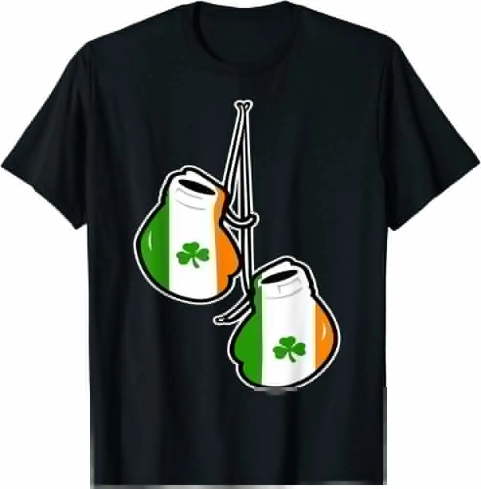 Ireland Flag Shamrock Irish Boxing Gloves Design T-Shirt For Men Clothing Women Tees High Quality Short Sleeve