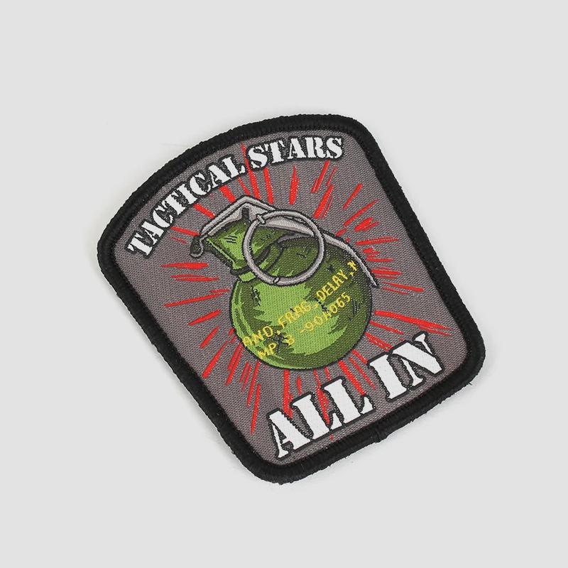 Tactical Stars ALL IN Embroidery Patch Hand Grenade Weapons Military Tactics Badges for Clothing Backpack Vest Decor