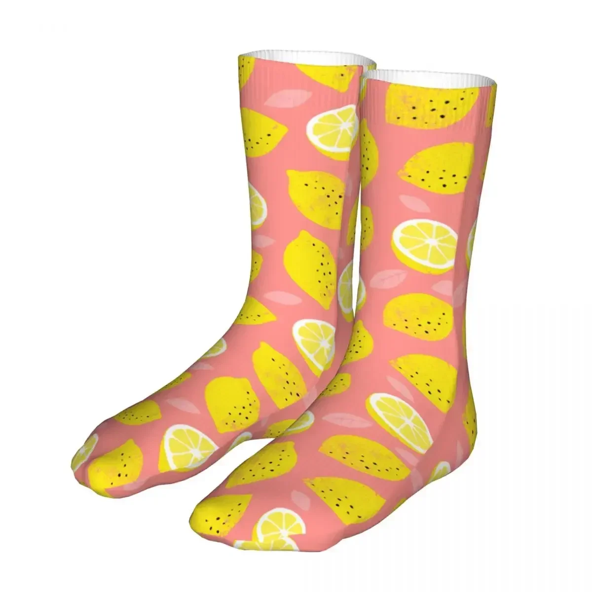 Summer Lemon Socks Men's Women's Funny Happy  Hip Hop Spring  Autumn Winter Stockings Gift