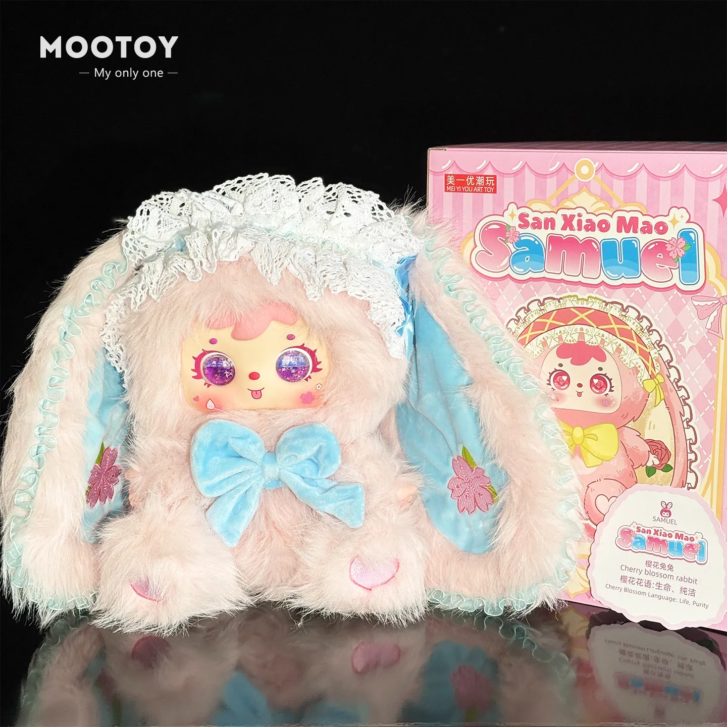 Samuel 680% Bunny Elf Serie Vinyl Weichpuppe Blindbox Hase mit großen Ohren Schlafbegleiter Mystery Box Trendspielzeug Ornament Geschenk