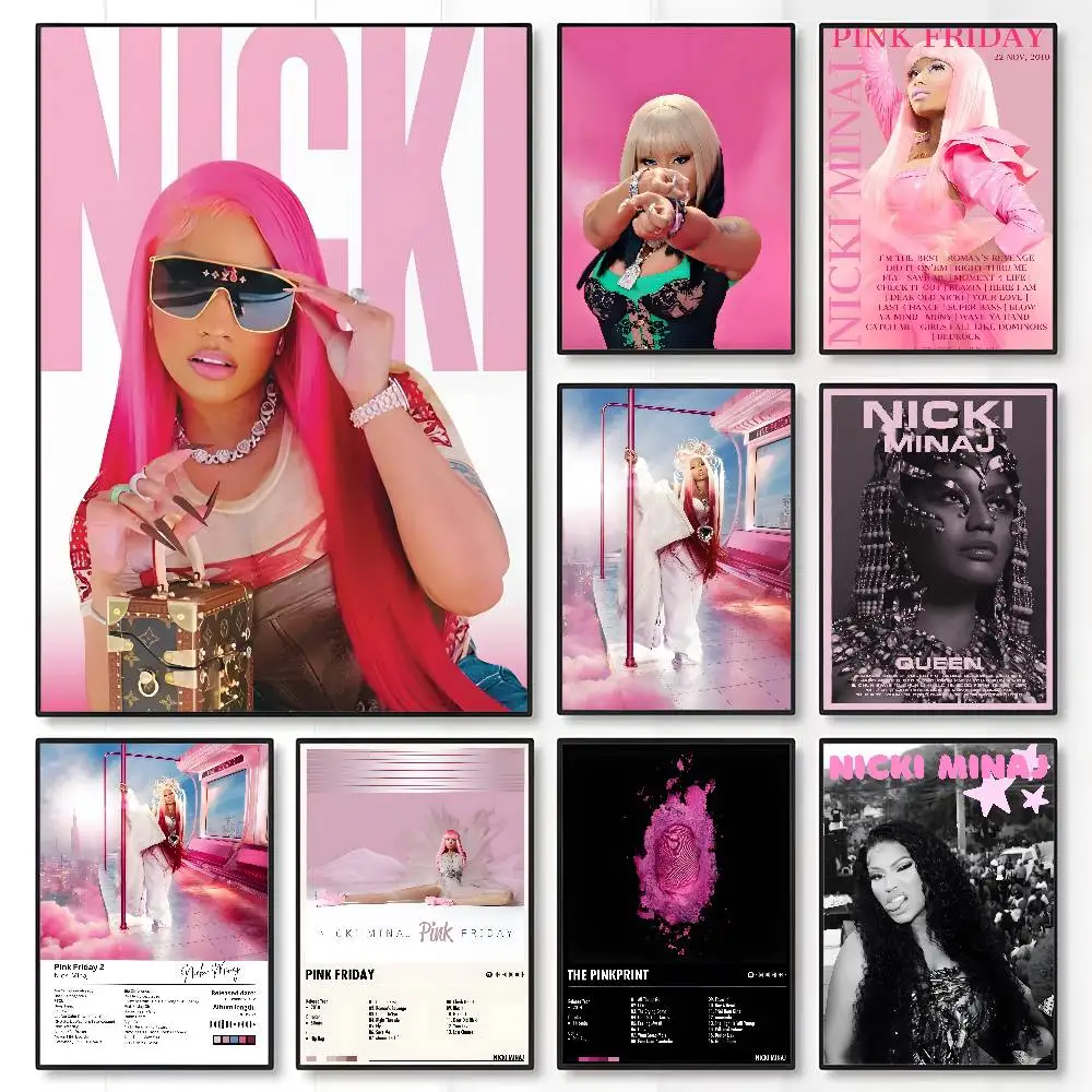 Popular Rapper Singer N-nicki Minaj Poster High Quality Dorm Living Room Aesthetic Wall Decoration Painting Stickers Gift