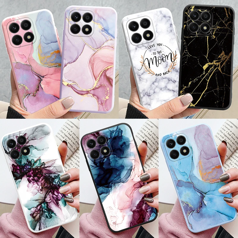 Case For Honor X6 X6S Back Cover Protective Silicone Funda Fashion Marble Stone Texture Coque For HonorX6 X 6S Capa 6.5 inch Bag