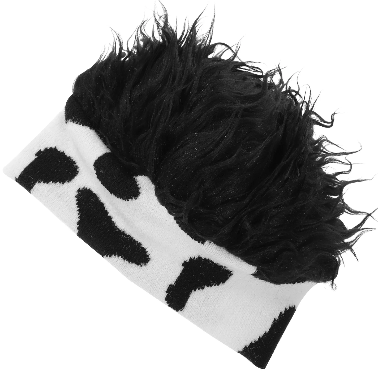 

Knitted Beanie Funny Cap Warm Milk Cow Print Black Fuzzy Men Winter Casual Hat Outdoor Travel Photography Hat