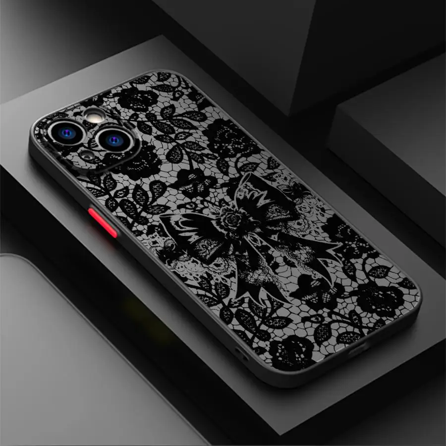 

Black Lace Cool Case for iPhone 17 Pro Max 11 16 Plus 17e XS XR 15 14 12 13 Mini 7 8 SE Air Funda Back Phone Cover