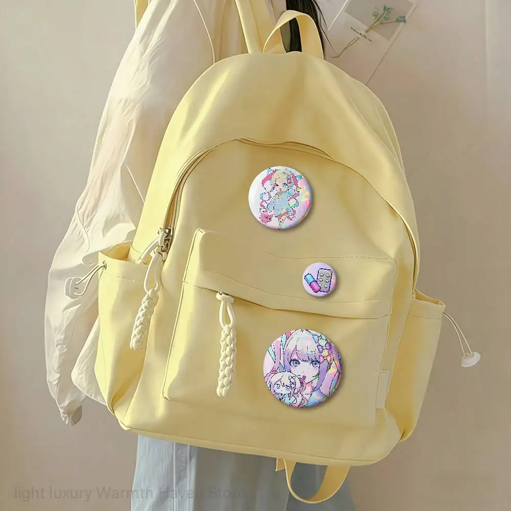 N-Needy Streamer O-Overload 32mm 58mm 75mm 44mm 25mm Anime Badges Brooches DIY Pins Decorations Birthday Gifts