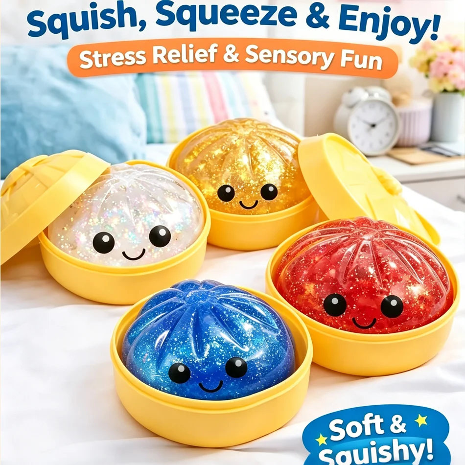 لعبة سكويشي لامعة على شكل زلاب - مراجعة Kids Toys Dumplings وسعره