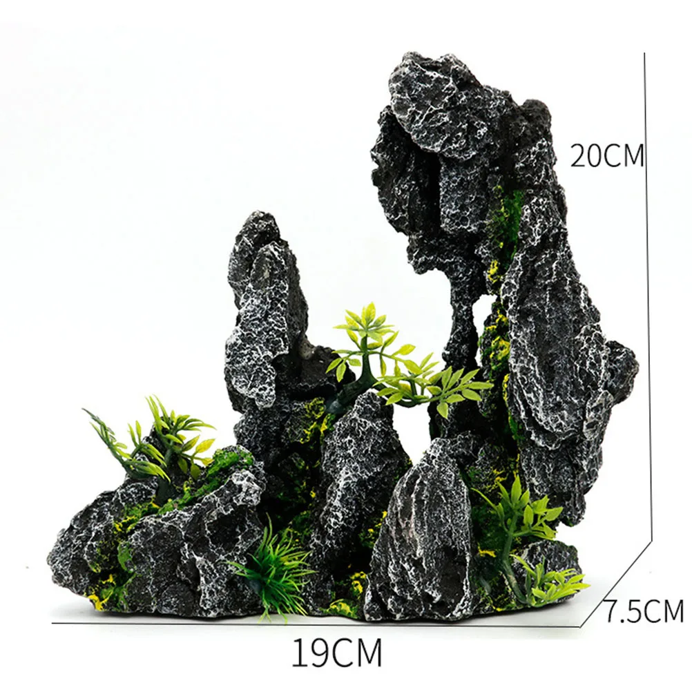 

Resin Artificial Rockery Aquarium Mountain Decorations for Fish Tank Landscape with Vivid Color Details Safe for Fresh and Salt