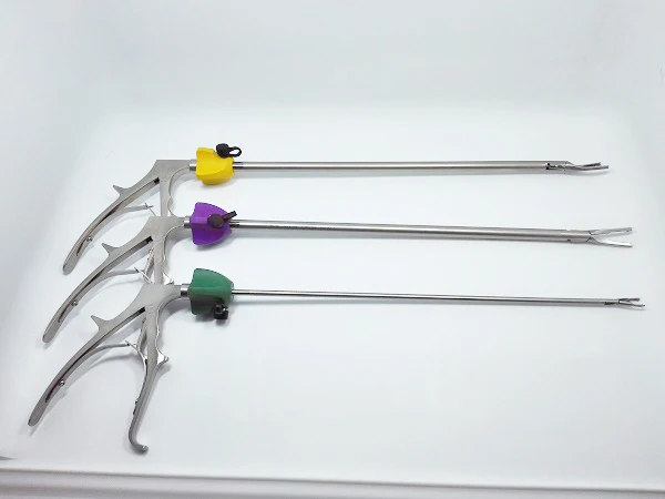 Surgical Hem-o-lok ligation system clip applicator with clip