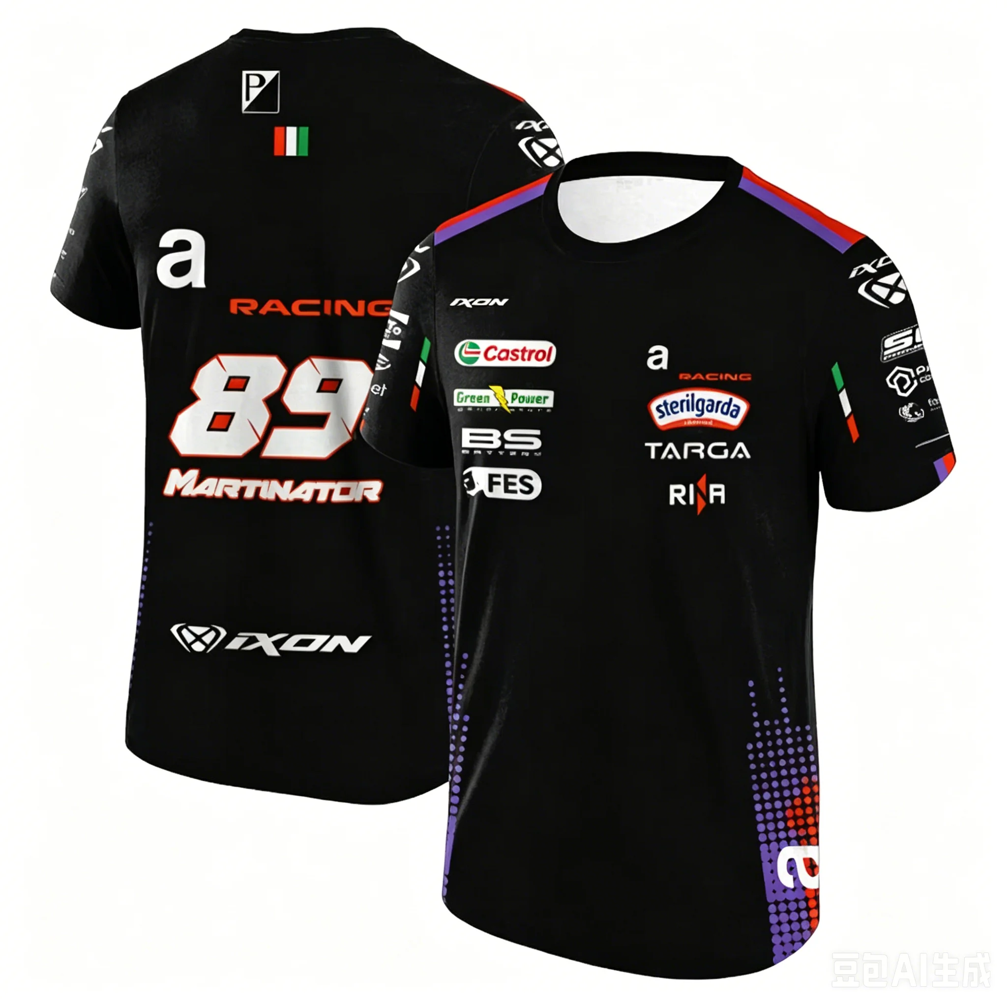 Hommes et Enfants # 89 # T-shirt graphique Racing 72 Martinator BEZ avec numéro imprimé, respirant, à séchage rapide, T-shirt de sport assorti pour la famille