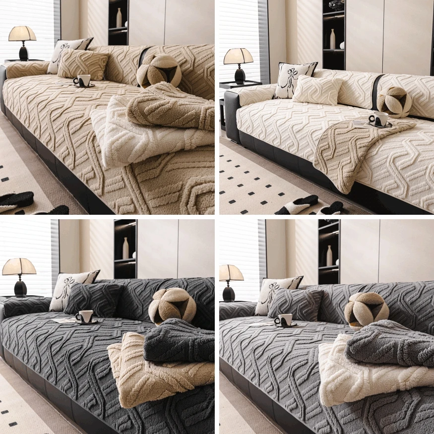 

Плюшевая подушка для дивана, зимний противоскользящий жаккардовый чехол для сиденья дивана, защитный чехол для дивана в гостиную или спальню.