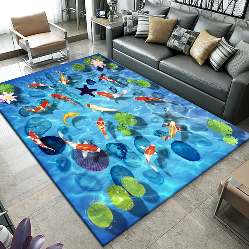 Cartoon Sea Beach Carpets For Home Living Room Bedroom Decoration Sofa Table Rug Anti Slip Chair Cushion Lounge Tatami Floor Mat