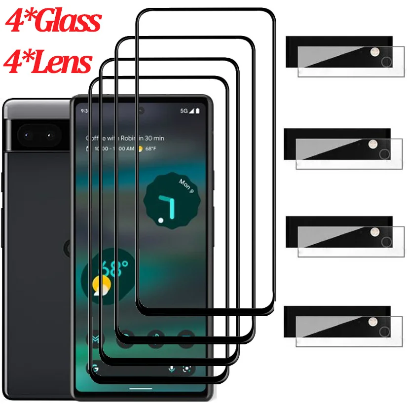 1~4PCS Glass For Google Pixel 7A 6A pixel 8 Tempered Glass Pixel 7A Film Smartphone 9HD Hard Screen Protector Google-Pixel-6A GX7AS GB62Z G1AZG Pixel7a Front Prevent Breakage Protective Glasses Pixel 8 pro Pixel-8