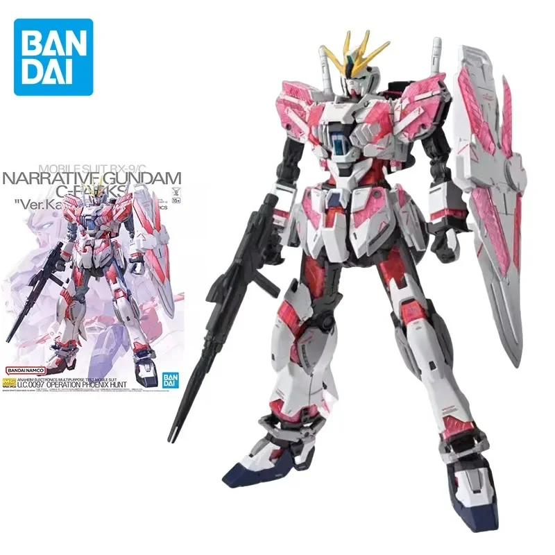 Spot Bandai Original GUNDAM Anime MG 1/100 Narrative NT Ver. Ka Action Figure Assembly Model Toys Collectible Gifts for Children