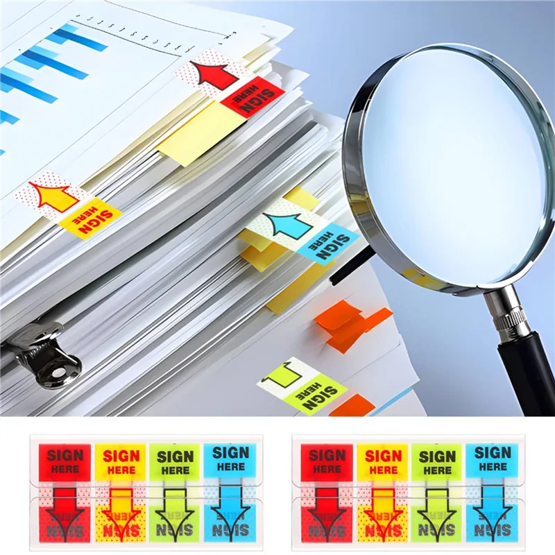 2000Pcs Sign Here Stickers,Labels Stickers Adhesive Sign Here Tabs Sign Post Here Flags(4 Colors)