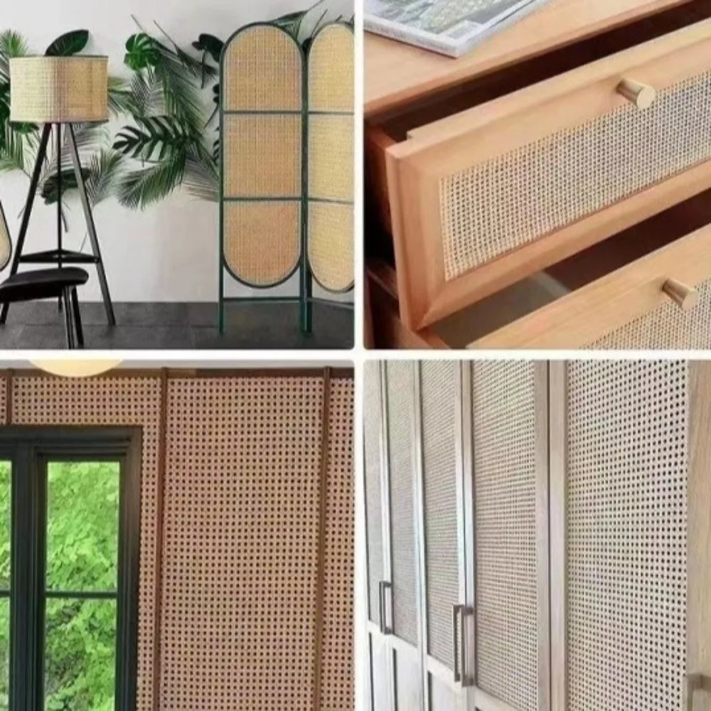 35-40cm Rattan Webbing Roll Octagonal Weave Waterproof PE Plastic Rattan Handwoven Imitation Rattan Webbing Furniture Decor