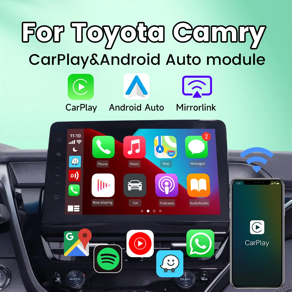 

Wireless CarPlay for 21-23 Camry with Android Auto Mirror Link AirPlay Car Play Function