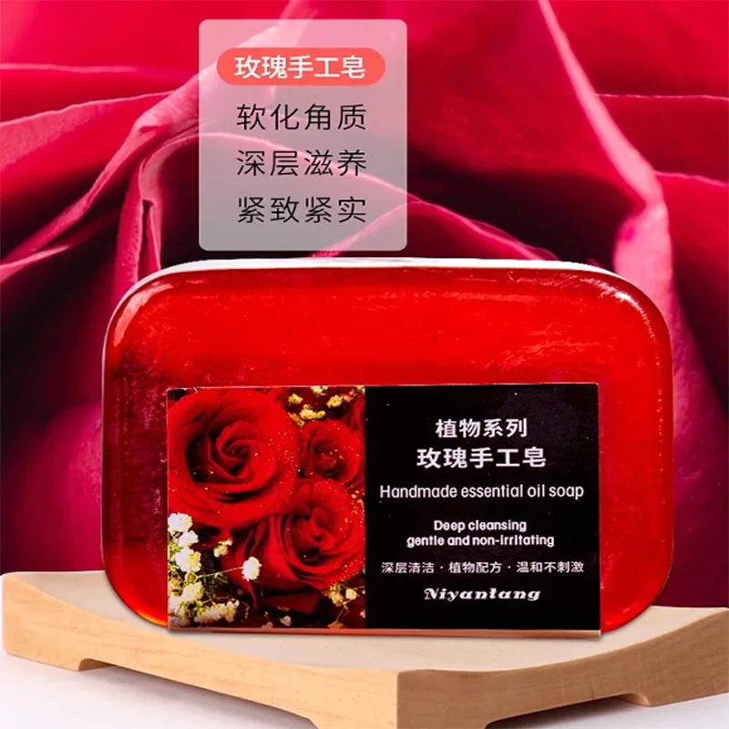 Thai Natural Fruit Moisturizing Rose Soap Hand Washing Cleansing Bath Soap Essential Oils Body Soap Bar for Women