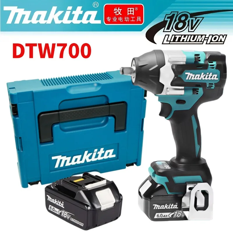 1000 Nm Hochdrehmoment Original Makita DTW700 Schlagschrauber, 18V Vibrationsarmer Bürstenloser Motor, Flexible Drehzahl, Langlebiger Auto-Center-Schraubenschlüssel