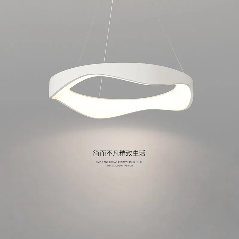 

Nordic creative minimalist restaurant chandelier modern minimalist designer master bedroom lamp high-end ring bedroom lamp