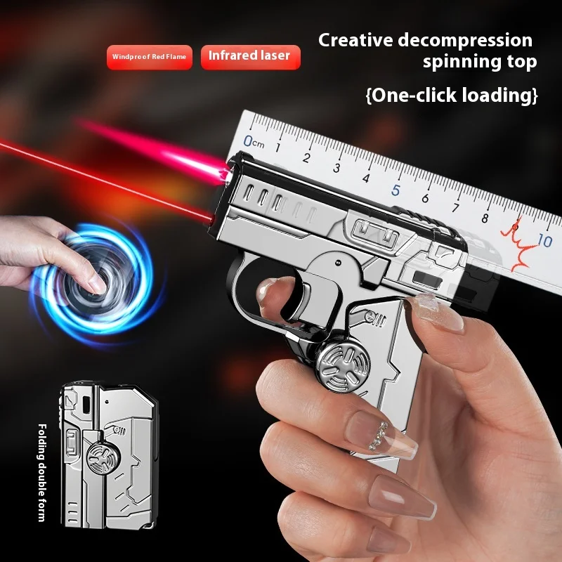 

Metal Multi-functional Foldable Dual-mode Top Gun Style Lighter Refillable with Adjustable Flame, Gift for Men