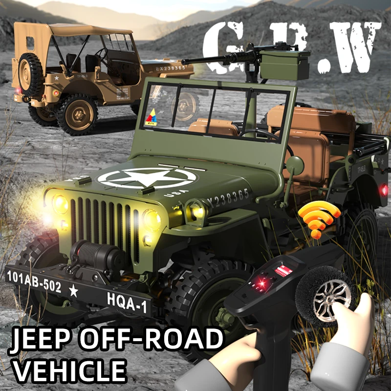 

Hengguan Remote Control Military Off Road Jeep Model Car Hg4 58 1 14 2 4g With Led Light Sound Winch Metal Driveshaft