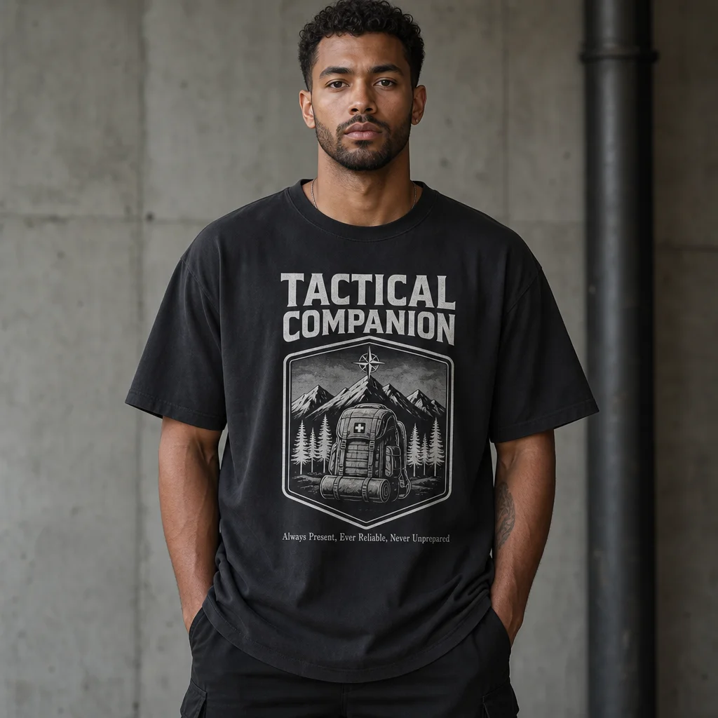 

Men Graphic T Shirt Short Sleeve 50-50 Cotton Polyester Stretch Fabric Tactical Backpack Print Casual Summer Daily Vacation