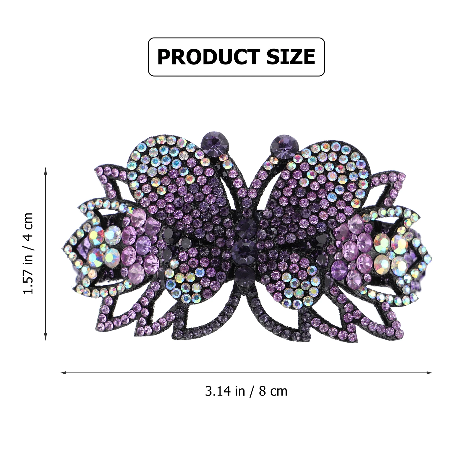 

Rhinestone Hair Claw Clips For Women Lightweight Stylish Party Headdress Durable Smooth Surface No Burrs Easy Carry Portable