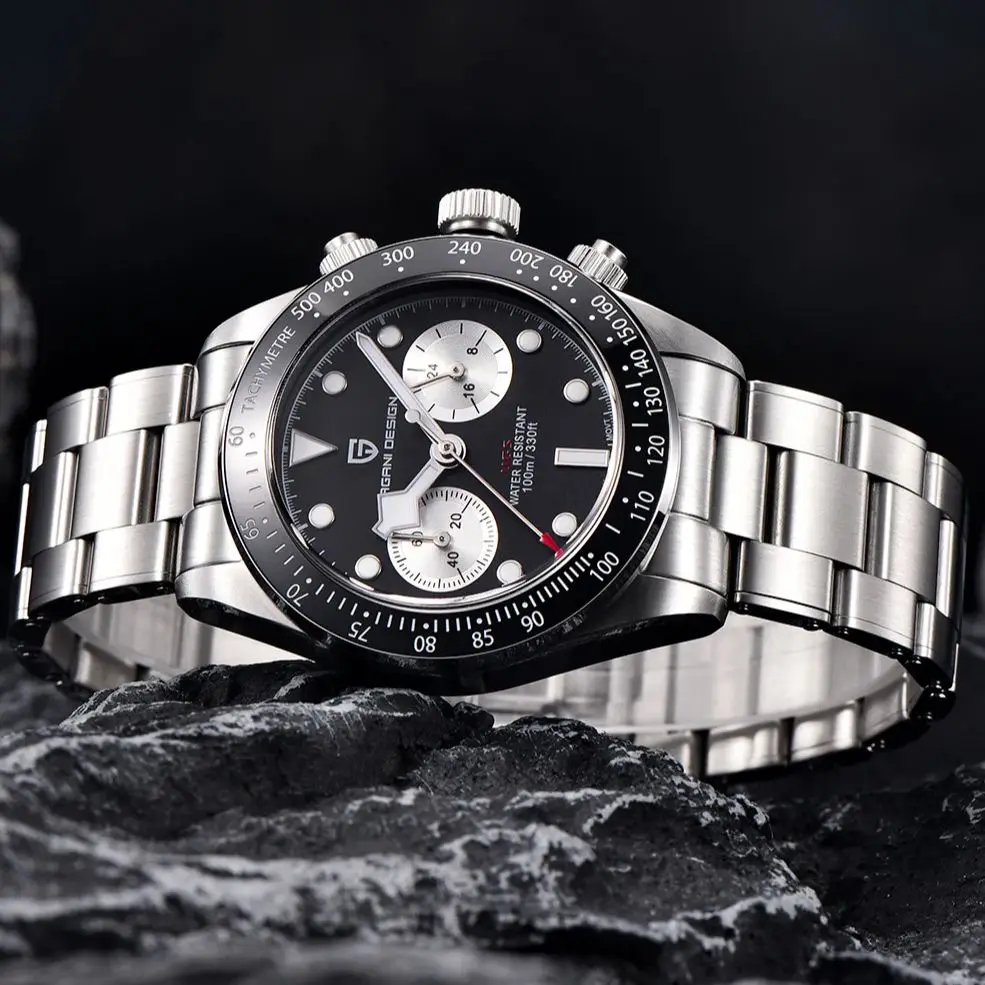 PAGANI DESIGN-reloj analógico de acero inoxidable para hombre, nuevo accesorio de pulsera de cuarzo resistente al agua 2024 M con cronógrafo,