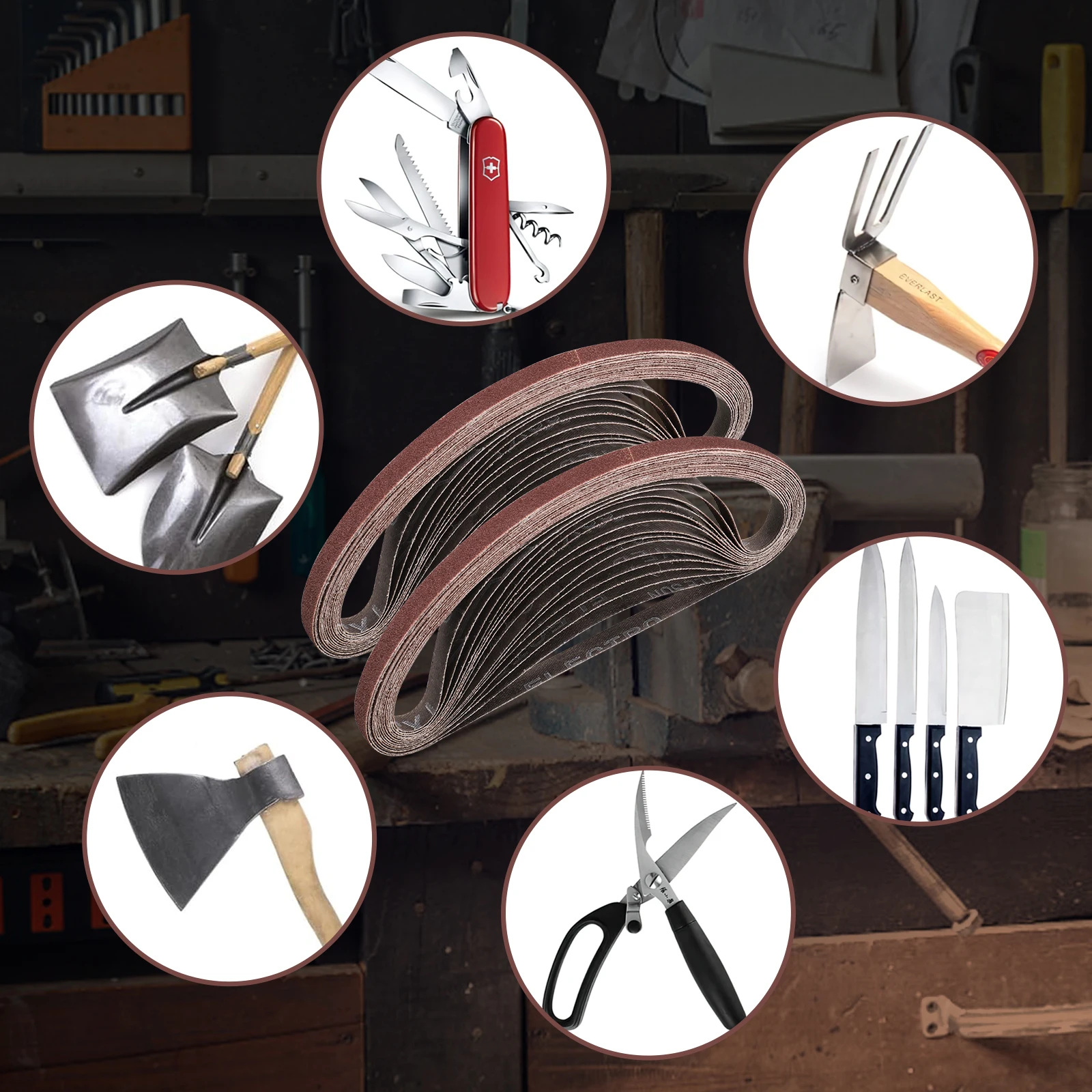 30 Stück 9 x 533 mm Schleifbänder, 533 x 9 mm Schleifband, 21 x 0,35 Zoll Schleiftuch mit Körnung 40 bis 400, weiches Tuch für Bandschleifer – Detail 7