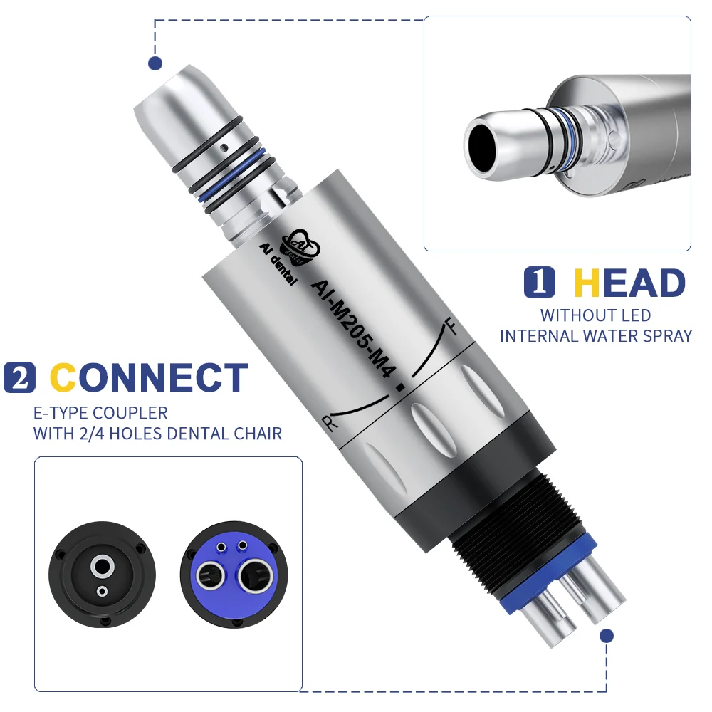 AI-M204-M4 Laboratory micro motor dental contra angle and straight handpiece 4hole inner water spray air motor chair unit