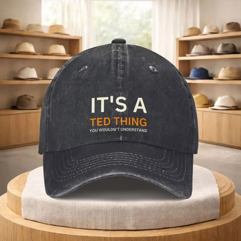 TED THING Adjustable Baseball Cap Lightweight Retro Unisex Hat for Streetwear, Hiking, Holiday Gifts