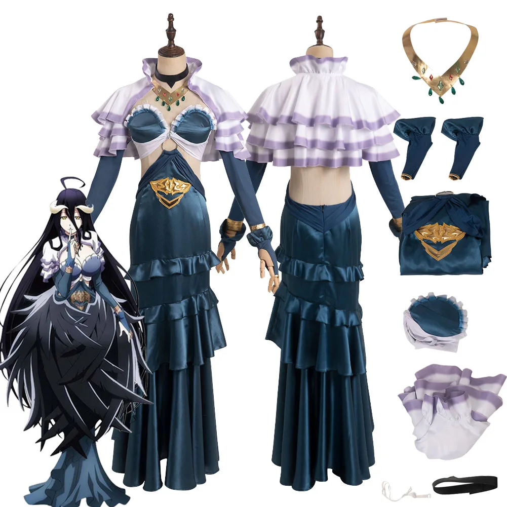 OVERLORD IV albedo Cosplay Costume Dress Tube Top Cape Outfits Girls Women Adult Halloween Carnival Disguise RolePlay Suit