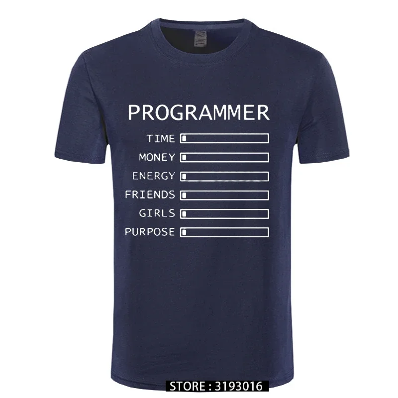 

Computer Programmer Time Money Geek Nerd Funny T Shirt Men Short Sleeve Cotton Casual T-shirts