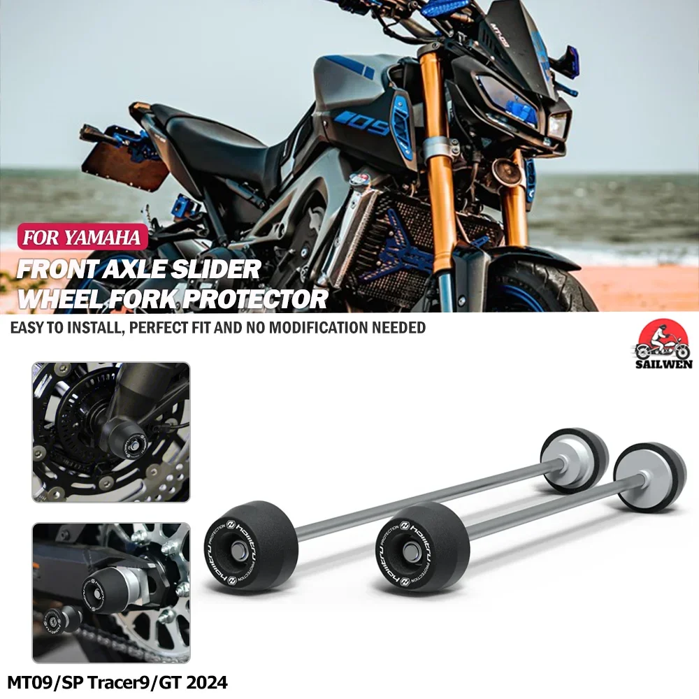 

2024 New Motorcycle Front & Rear Axle Fork Crash Sliders Wheel Protection For YAMAHA MT-09 SP MT 09 Tracer 9 GT Tracer 900