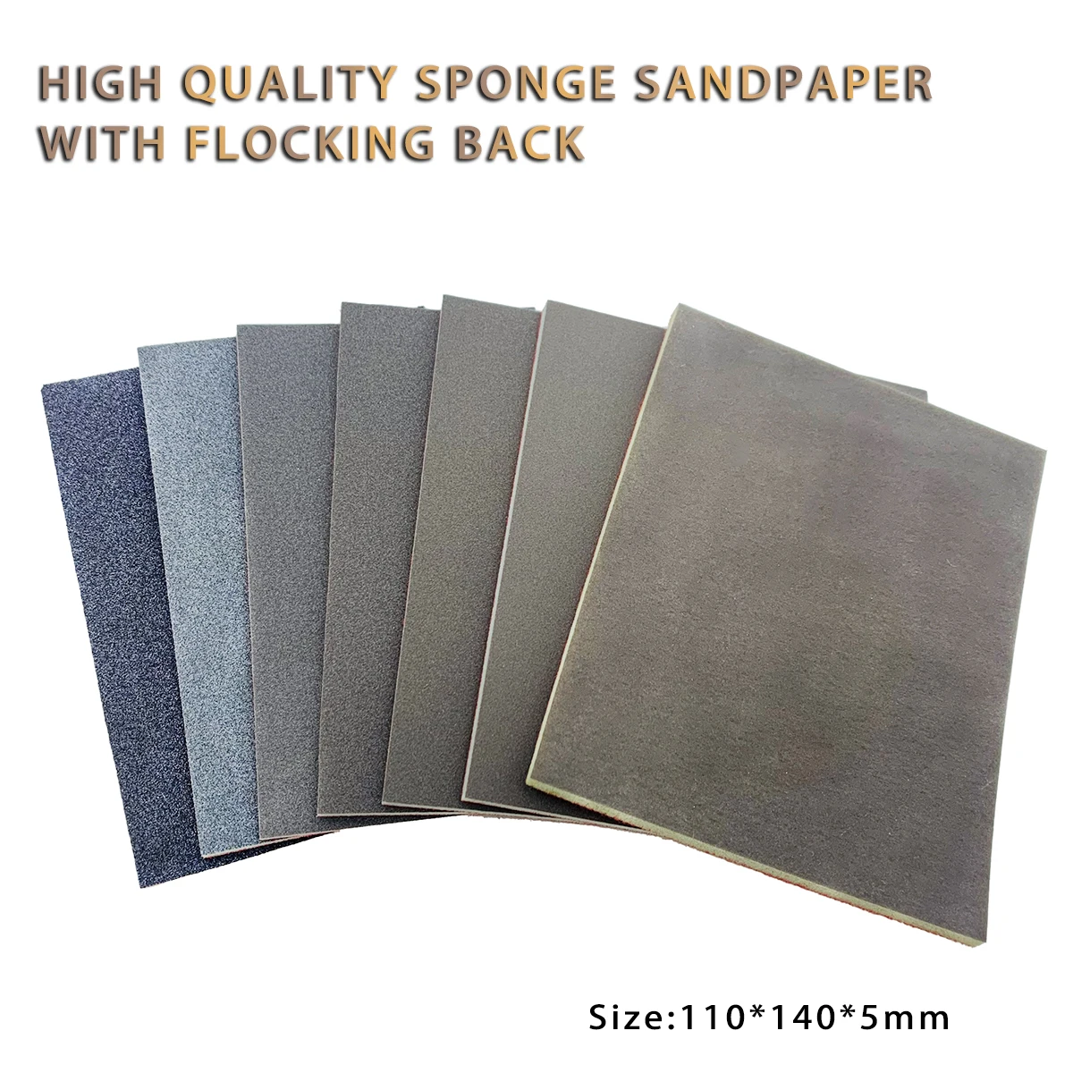 10pcs Back with Velvet Dry Wet Sanding Block ​Pads Sponge Soft Foam Fine Drywall Sandpaper for Crafts for Furniture Wood Die