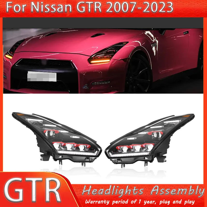 

Car For Nissan GTR R35 Headlight 2007 2008-2023 Upgrade Modified to New DRL Dynamic Turn Signal LED Headlight Auto Accessories