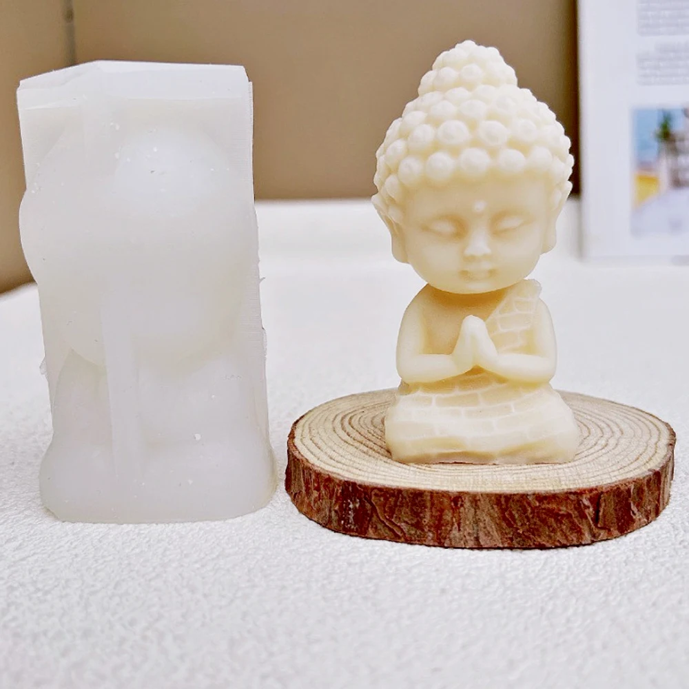 DIY Meditation Buddha Gypsum Silicone Mold 3D Tathagata Buddha Sculpture Crafts Candle Resin Soap Making Tools Home Decoration