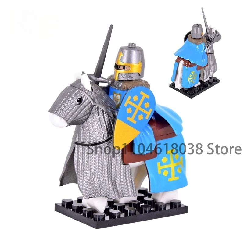 V1002 Mittelalterliche Bogenschützen Ritter Burgwächter Palädiner Ritter Schwarze Adler Ritter Schwere Rüstung Baustein-Zubehör Spielzeug