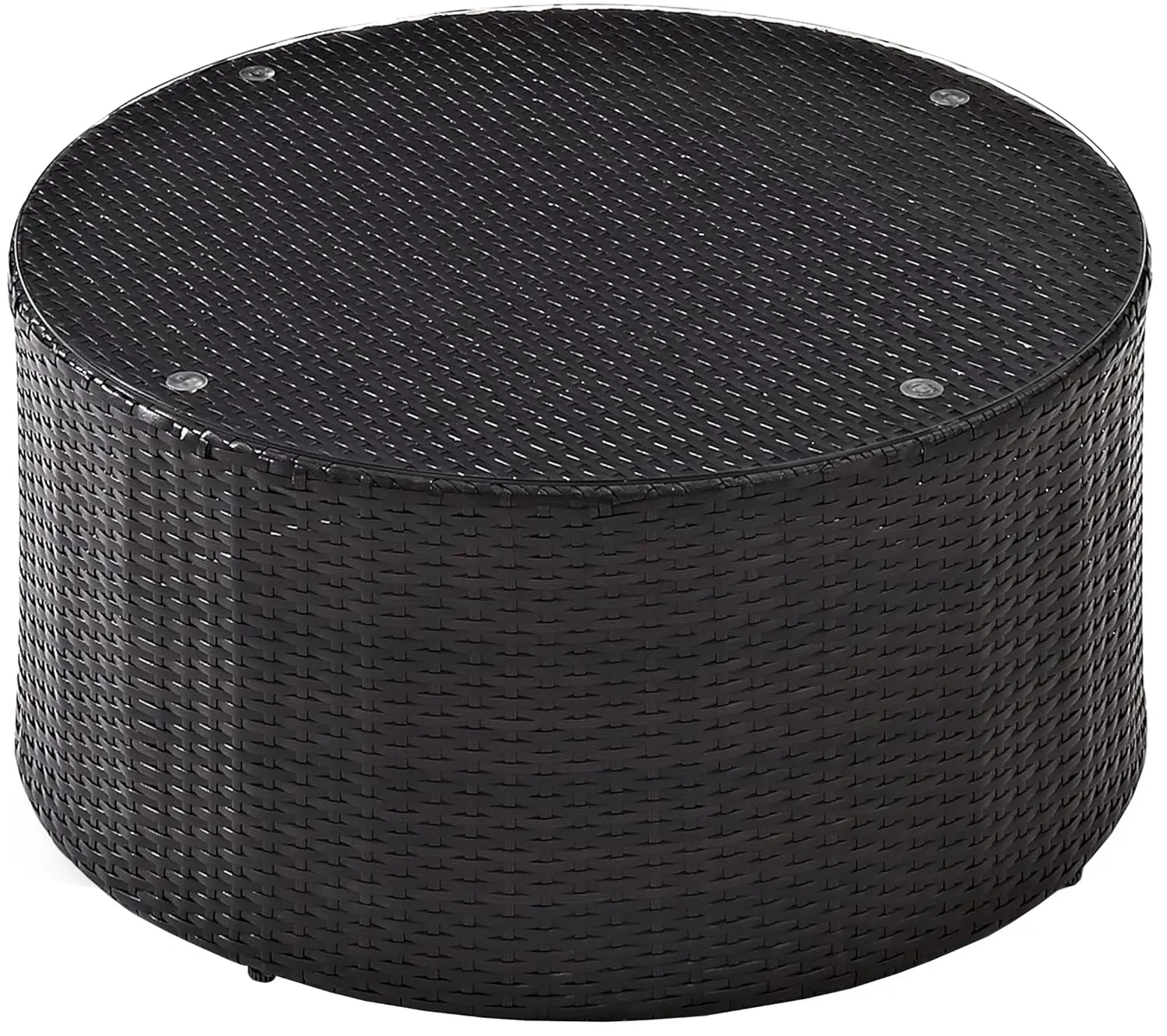 

Catalina All Weather Rattan Wicker Outdoor Round Coffee Table for Patio, Deck, Porch, Brown, Customized