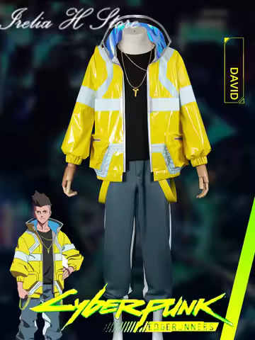 Irelia H Store cyber 2077 punk David Martinez Cosplay Costume Halloween Costumes man winter Jacket coat