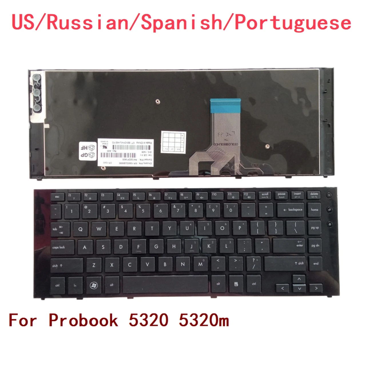 Nieuwe Us Russische Spaanse Portugeese Laptop Toetsenbord Voor Hp Probook 5320 5320M Notebook Pc Vervanging