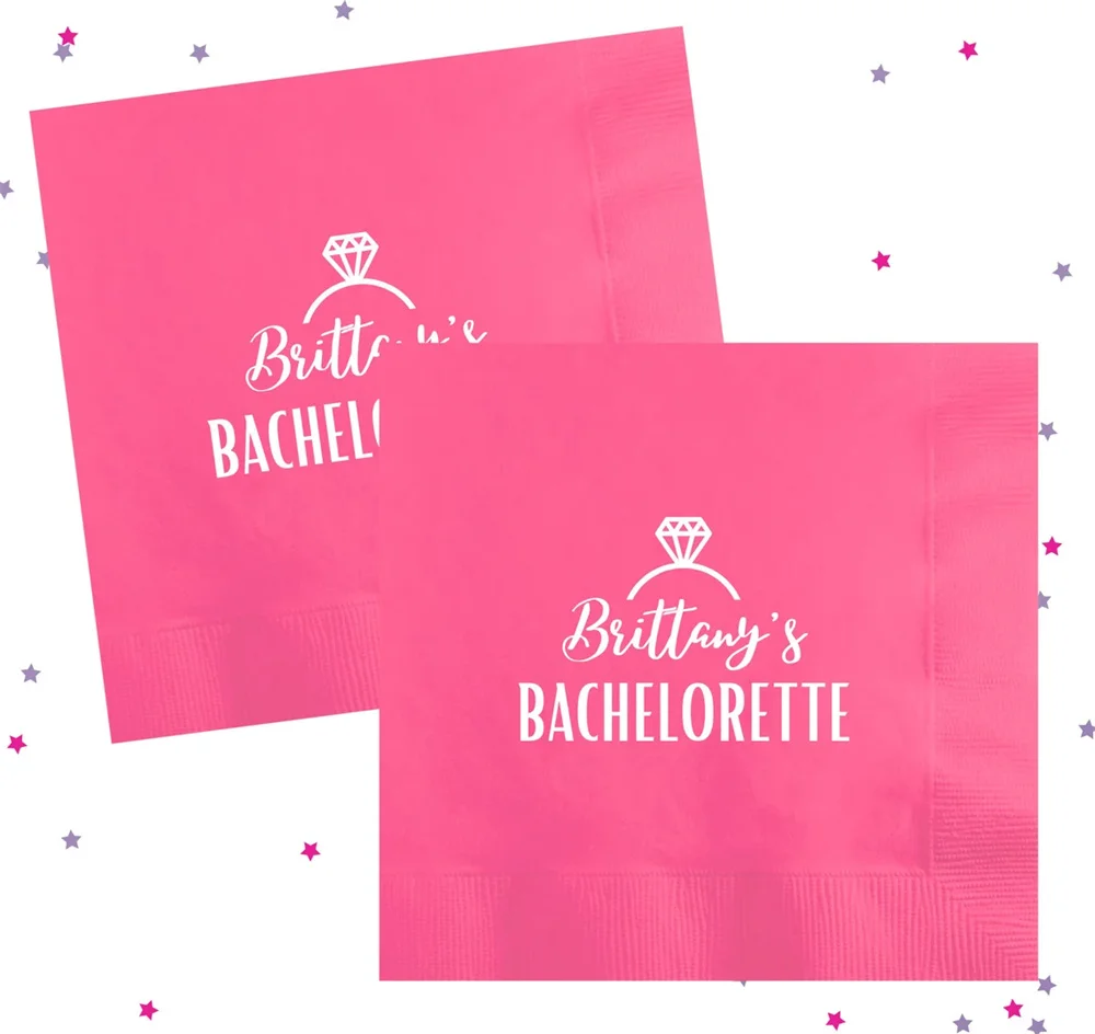 

50PCS Bachelorette Party Napkins, Personalized Bachelorette Beverage Napkins, Personalized Cocktail Napkins, Bachelorette Decora