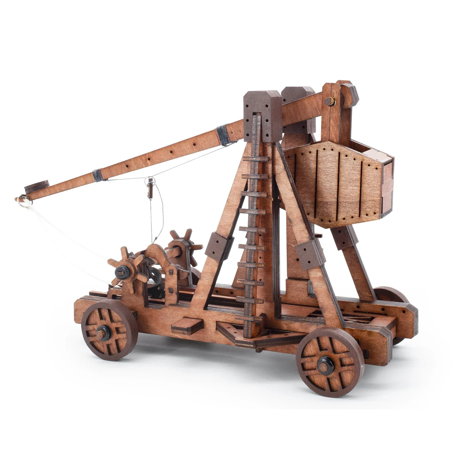 3D Wooden Puzzle Model Kit Trebuchet Model Building Kits Wood Toy Assemble Model Assembly Toy Gift for Children Adult