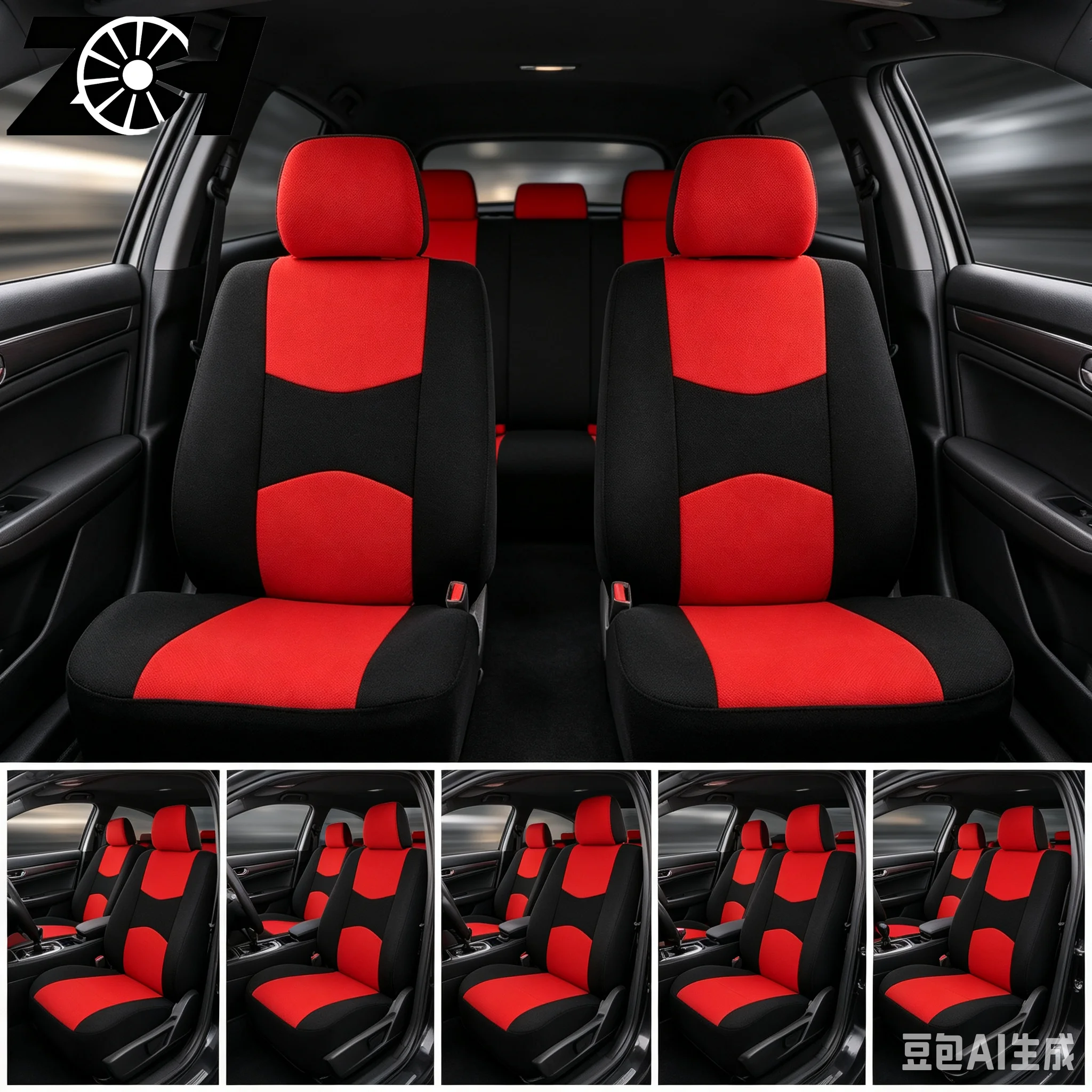 Universal 7 Colors Auto Car Seat Covers Ployester Cushion Full Set Front Rear For Sedans Seat Cover AT MT