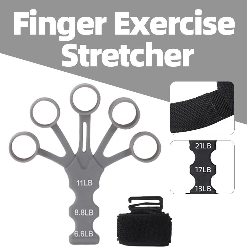 

Finger Gripper Exerciser Finger Training Stretcher Expander Hand Strengthener Silicone 6 Resistant Levels Recovery Physical Tool