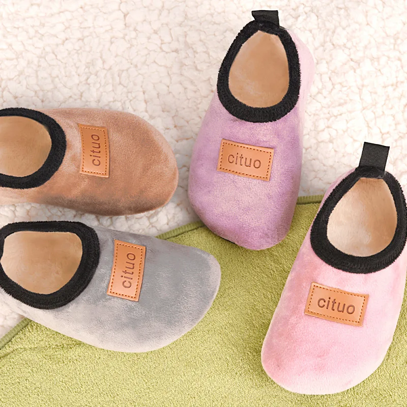 Winter Children Floor Shoes For Baby Slippers Kids Plush Warm Boys Girl Soft Anti-slip Nursey Indoor School Kids Shoes