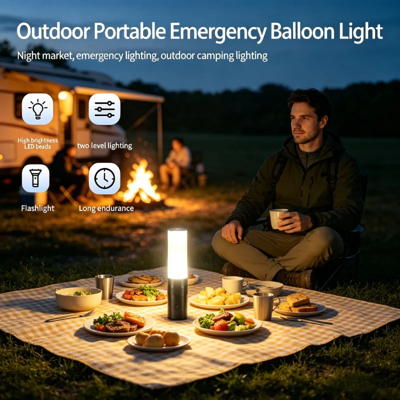 2026new Outdoor Camping Light Portable Dimmable for Outdoor Indoor Camping Tent Emergency Lighting Rechargeable Waterproof